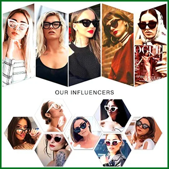 Retro Small Cat Eye Sunglasses UV400 Protection Vintage Fashion - Picture 3 of 7